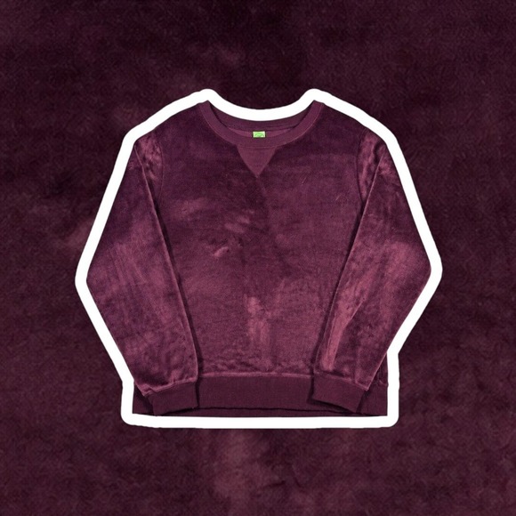 Honeydew Intimates Tops - Honeydew‎ Intimates Velvet Velour Sweatshirt Wmns L Plum Purple LS Crewneck